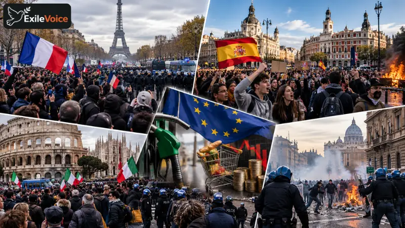 Europe-Wide Protests Erupt Over Economic Pressures and Governance
